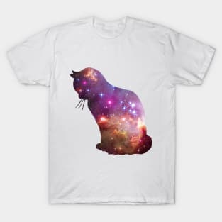 Galaxy Cosmic Star Cat Tee T-Shirt